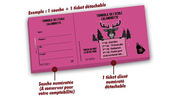 imprimer billet de tombola pas cher noel Calandrette