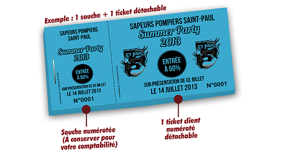 imprimer billetterie pompier Saint Paul