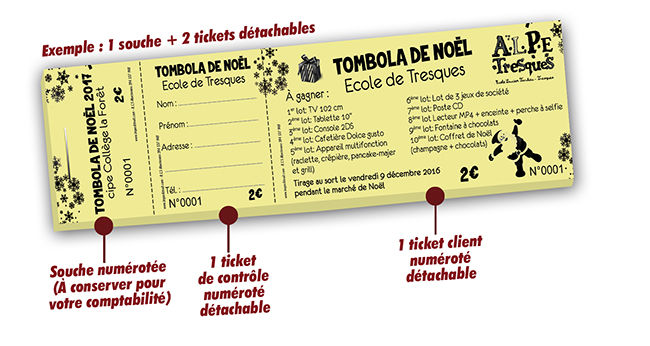 imprimer carnet de tombola pas cher Tresques