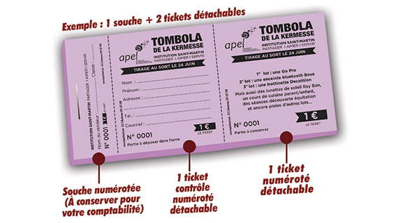 imprimer tickets tombola ecole kermesse