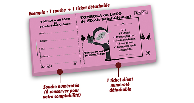 imprimerie billetterie tombola pas cher noel Saint-Clément