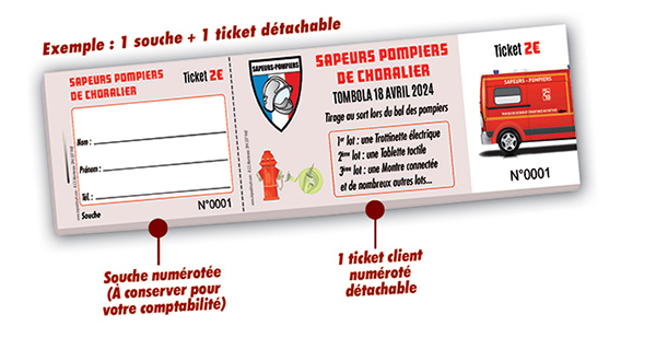 imprimeur pour tombola pompiers