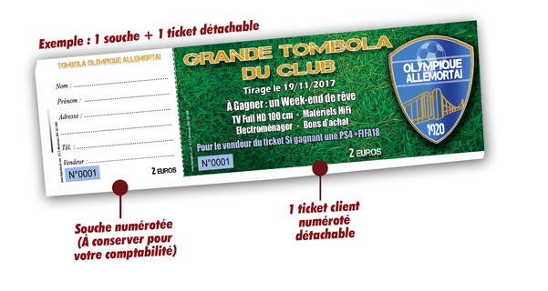 imprimeur tombola football Allemortai