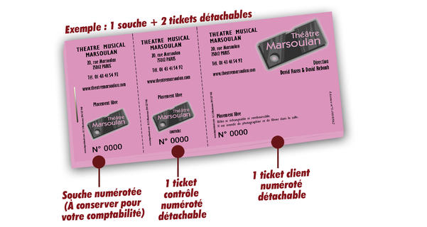 places de théatre tickets détachables pas cher Marsoulan