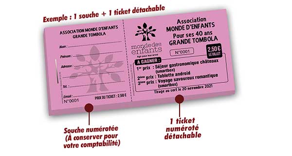 modèle de ticket association aide à l'enfance