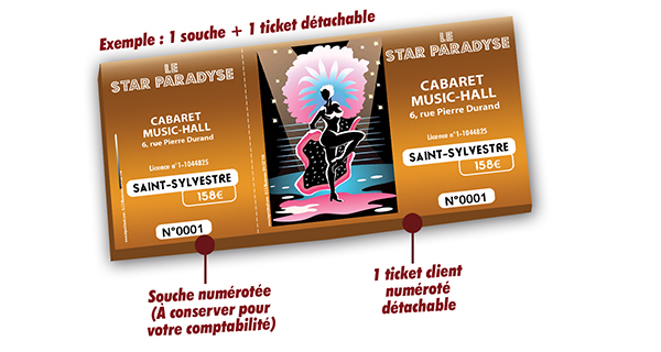 modèle ticket d'entrée pour cabaret