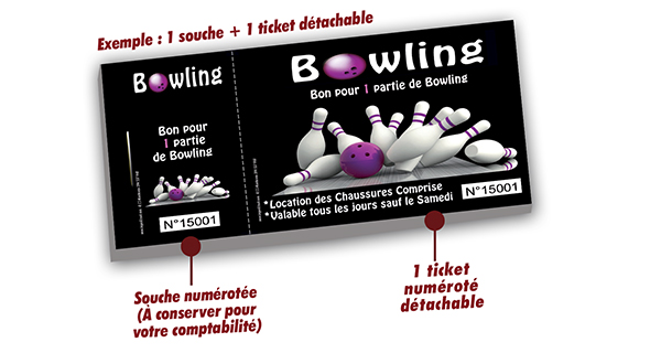 Modèle ticket partie bowling
