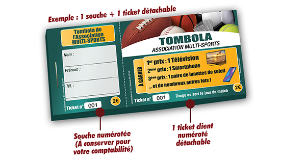 Modèle tombola solidaire sports