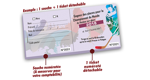 personnaliser ticket gagnant hockey