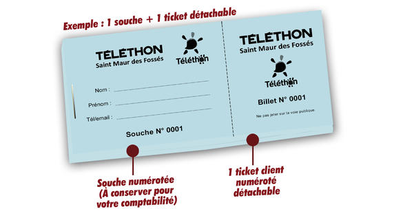 imprimer billets téléthon Saint Maur