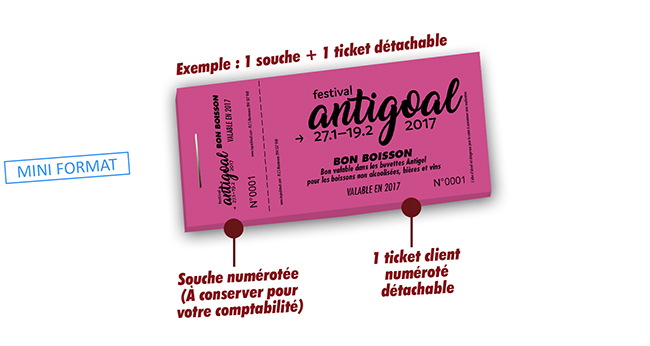 ticket boisson Antigoal bière