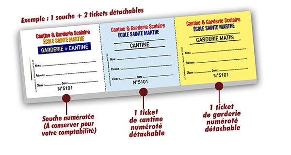 Ticket cantine + garderie