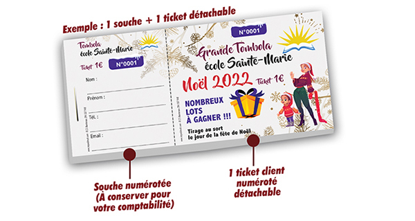 ticket de tombola noel école ste marie