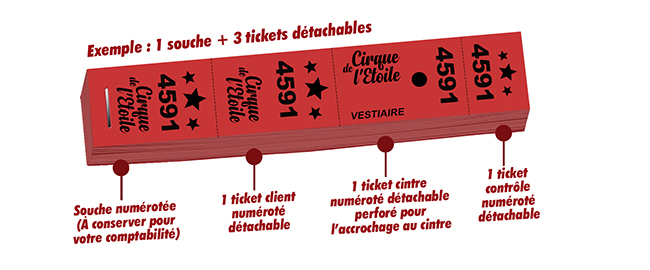 ticket de vestiaire à imprimer pas cher Cirque de l'Etoile