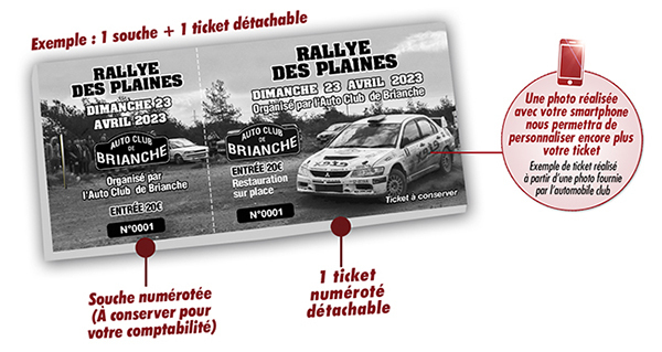 Ticket entrée rallye automobile