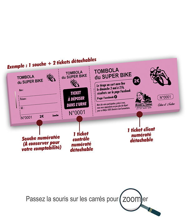 ticket moto personnalisé