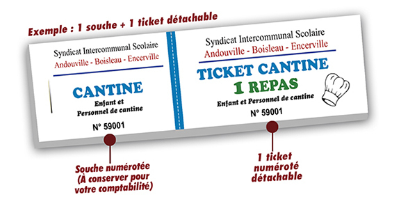 Ticket repas cantine personnel