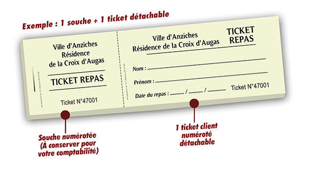 Ticket repas résidence Montcalm