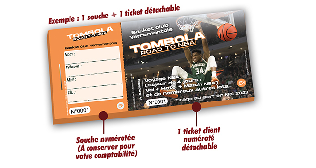 Ticket tombola Basket Club