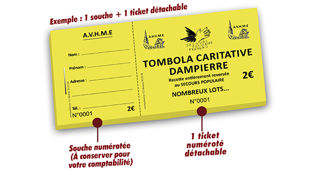 ticket tombola caritative