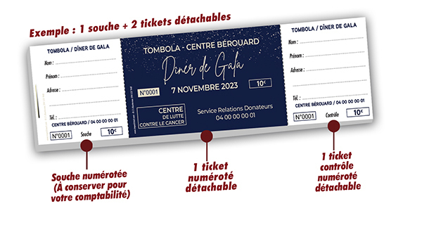 Ticket tombola dîner gala