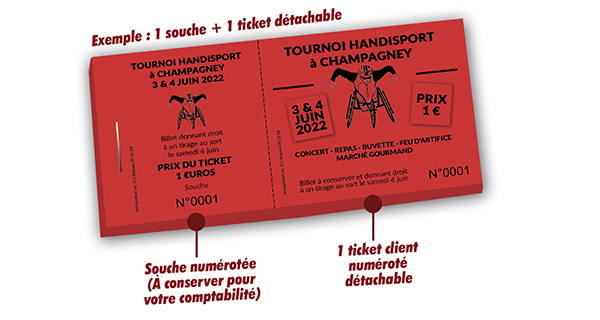 Ticket tombola sport handicap