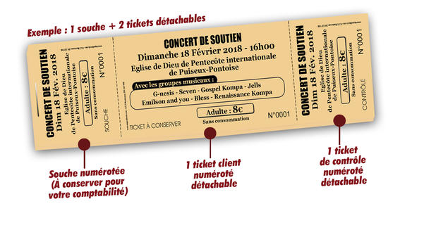 ticket concert de soutien