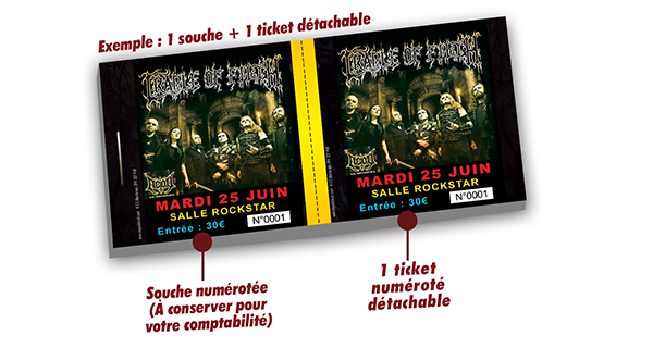 ticket concert rock personnalisé
