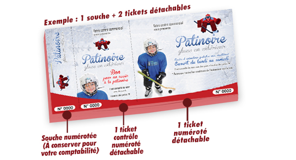 ticket d'entrée patinoire