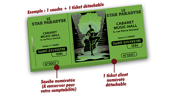 ticket d'entrée pour spectacle