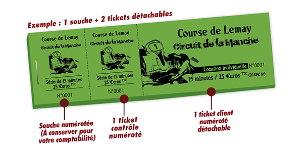 Ticket karting personnalisé