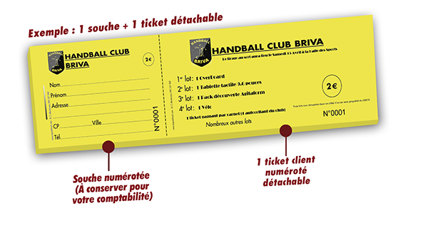 Ticket loterie handball