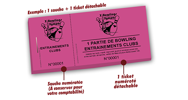 Ticket partie bowling