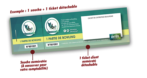 Ticket partie de bowling