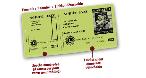 ticket soirée caritative lions club