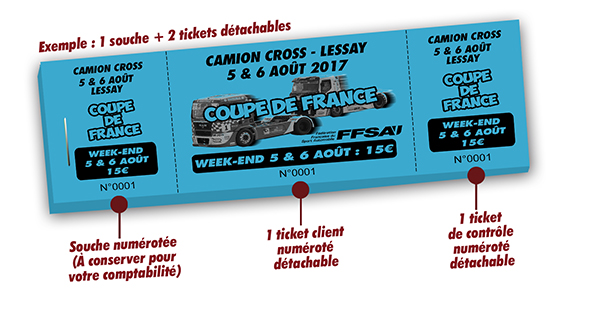 ticket sport camion cross