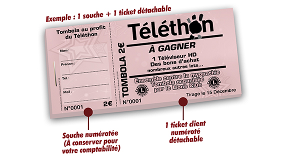 ticket tombola caritative solidaire