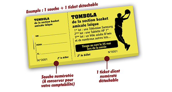 Ticket tombola club de basket