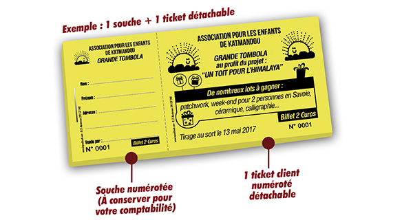 ticket tombola projet solidaire