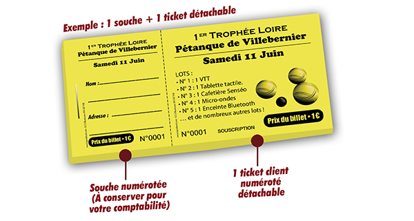 ticket tombola trophée pétanque