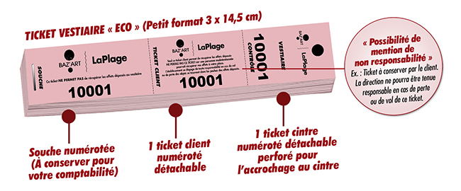 tickets controle vestiaire éco  La Plage