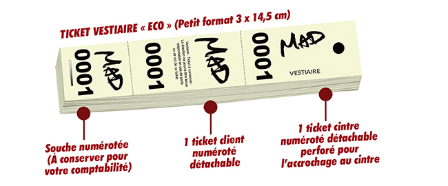 tickets de vestiaire à imprimer en grosse quantité et pas cher Mad