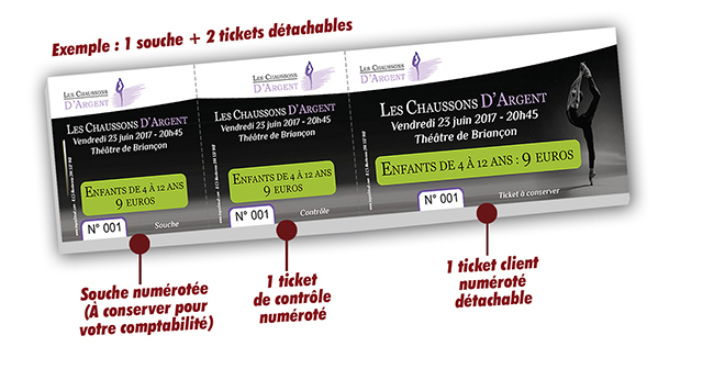 tickets détachables pas cher gala de danse