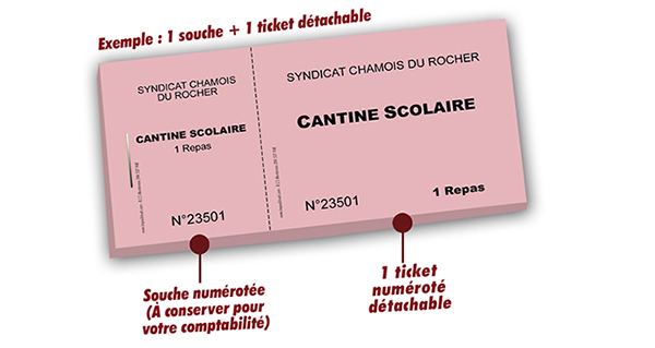 tickets pour cantine scoalire 1 repas