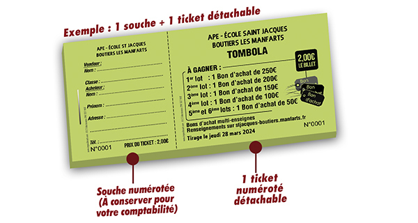 tickets pour tombola Luberville