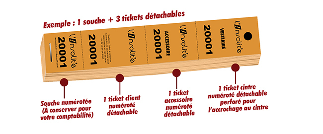 Tickets vestiaire numérotés pas cher