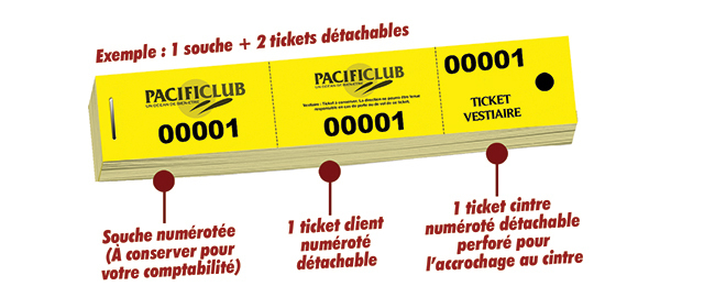 Tickets vestiaire pacificlub