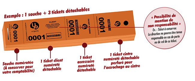 tickets vestiaire personnalisés pas cher