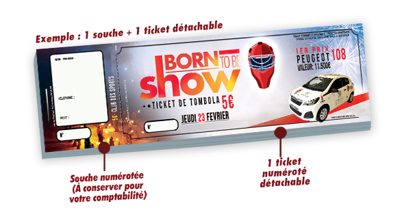 tickets numérotés personnalisation Show