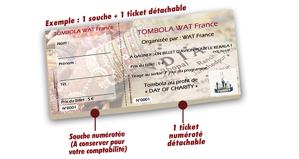 tickets tombola solidarité WAT france